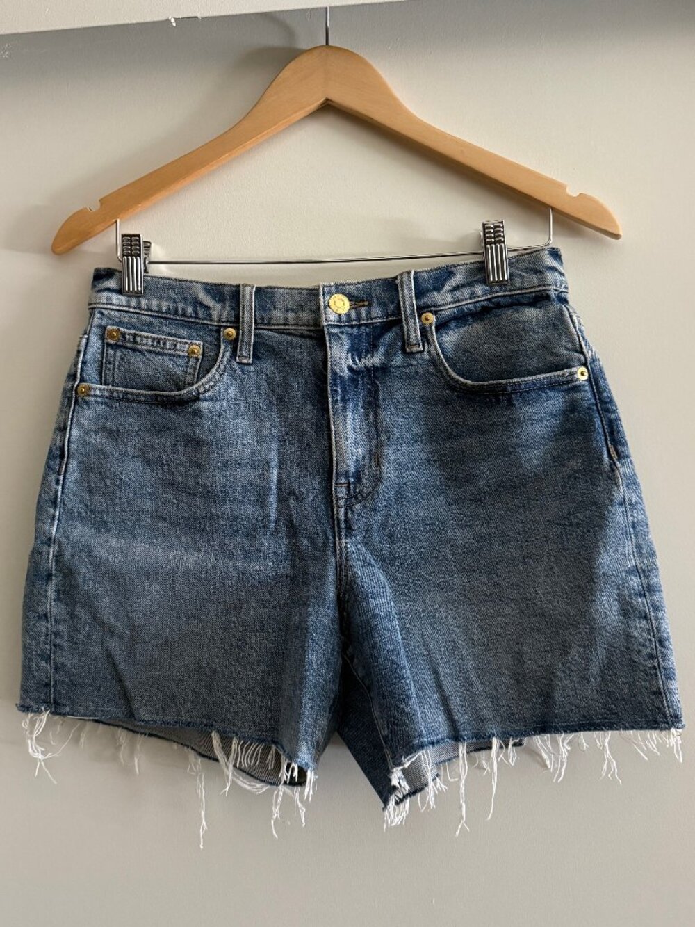 J.Crew Lightwash Raw Hem Cutoff Denim Shorts 4" Inseam